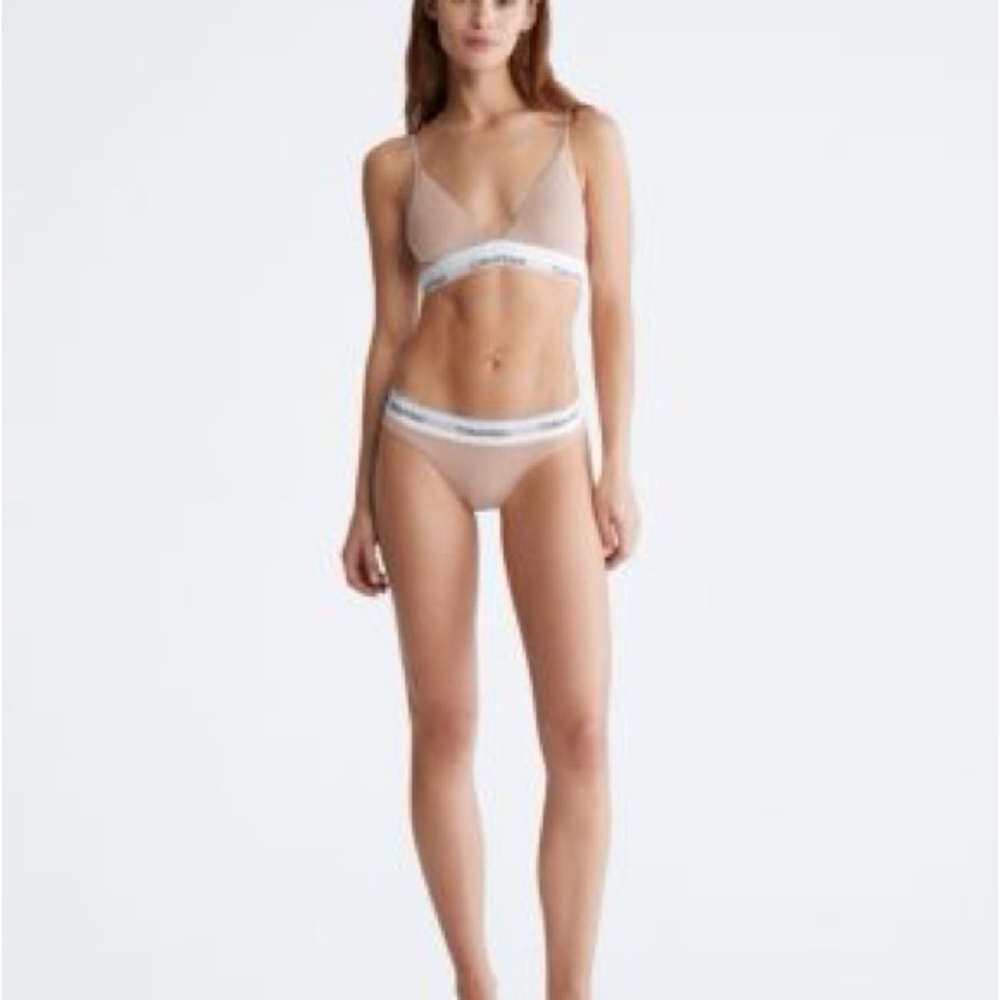 Calvin Klein Nude Bralette and Thong Panty Set